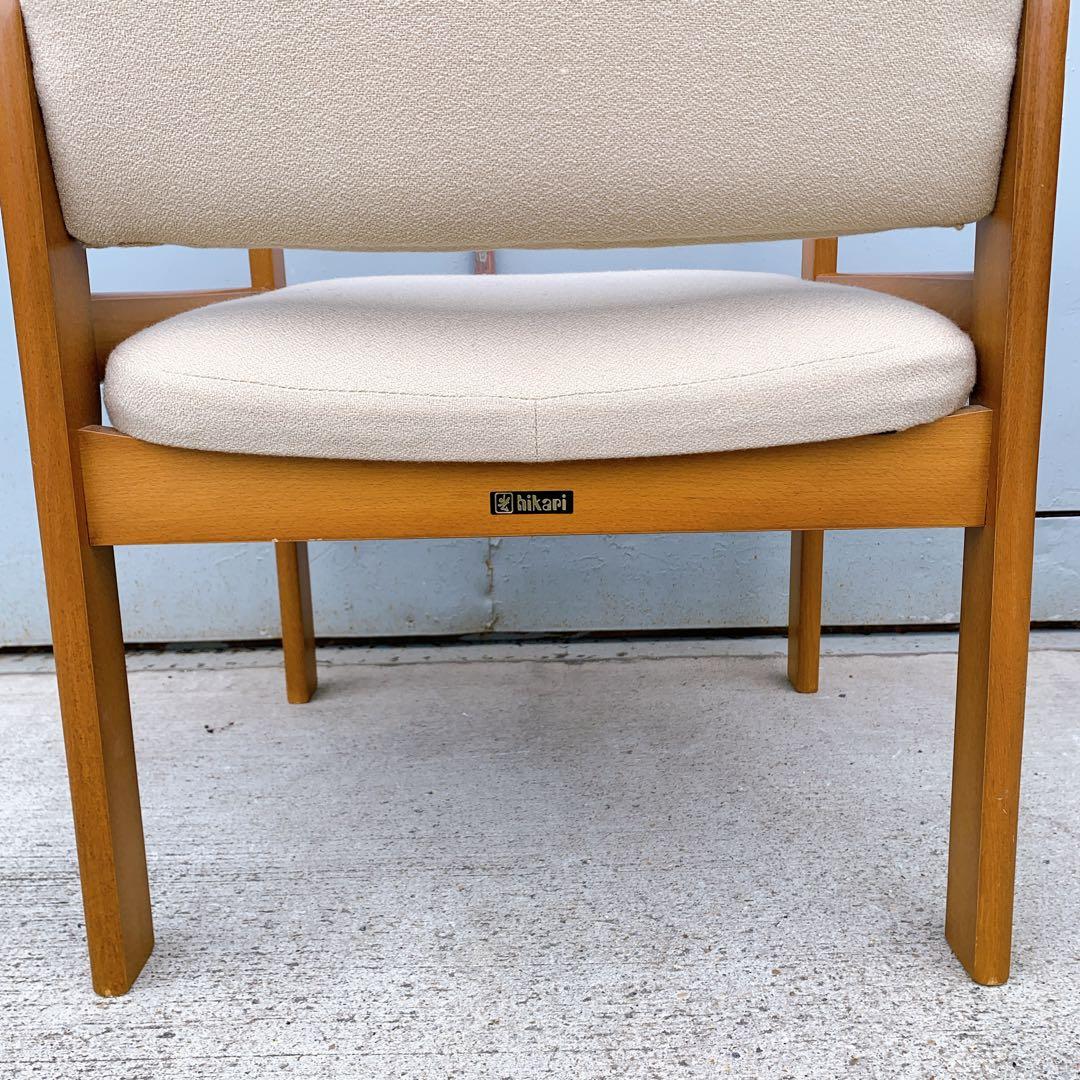 【2脚送料込】hikari 光製作所 木製アームチェア 高座椅子 レトロ家具①