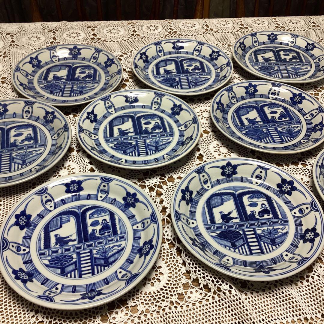 k37 古い伊万里焼の皿　９枚　大明成化年製