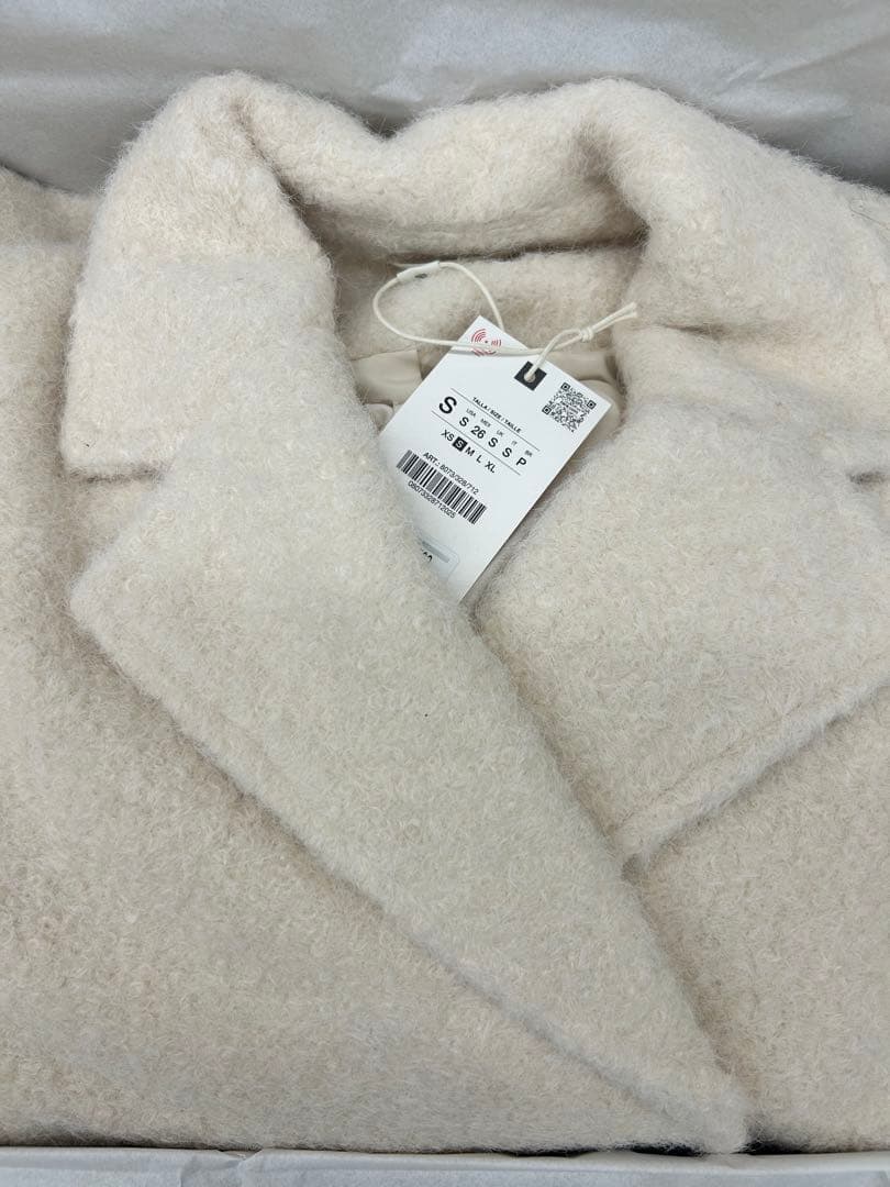 新品　ブークレダブルブレストミディ丈コート　ZARA コート　s