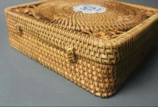T茶籠 茶道具収納  古風 藤編細工籠7
