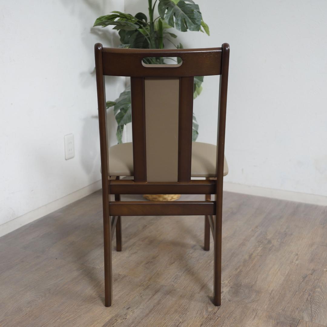 【新品】ダイニングチェア　2脚セット　天然木　組み立て式　アウトレット