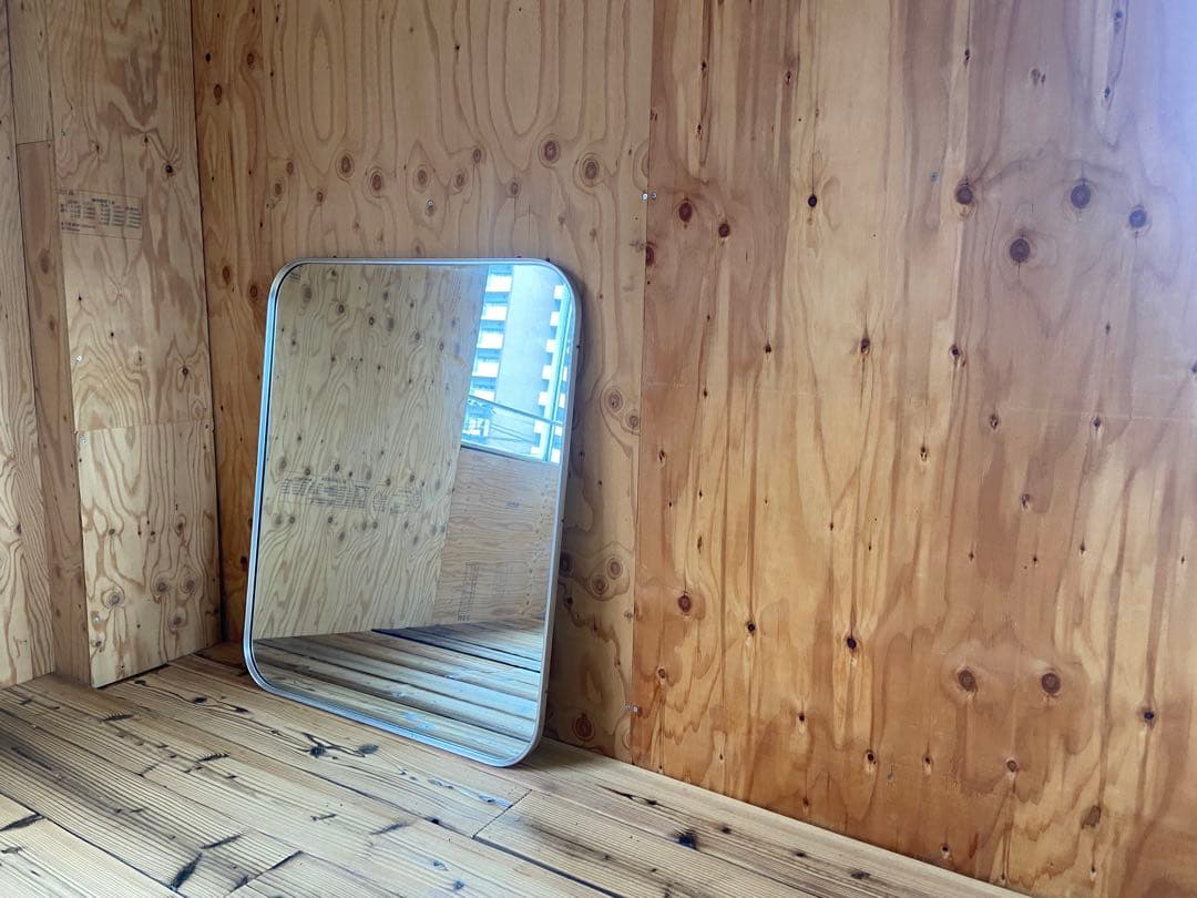 古い鏡ヴィンテージミラーシルバーフレームレトロモダンアンティーク美容室