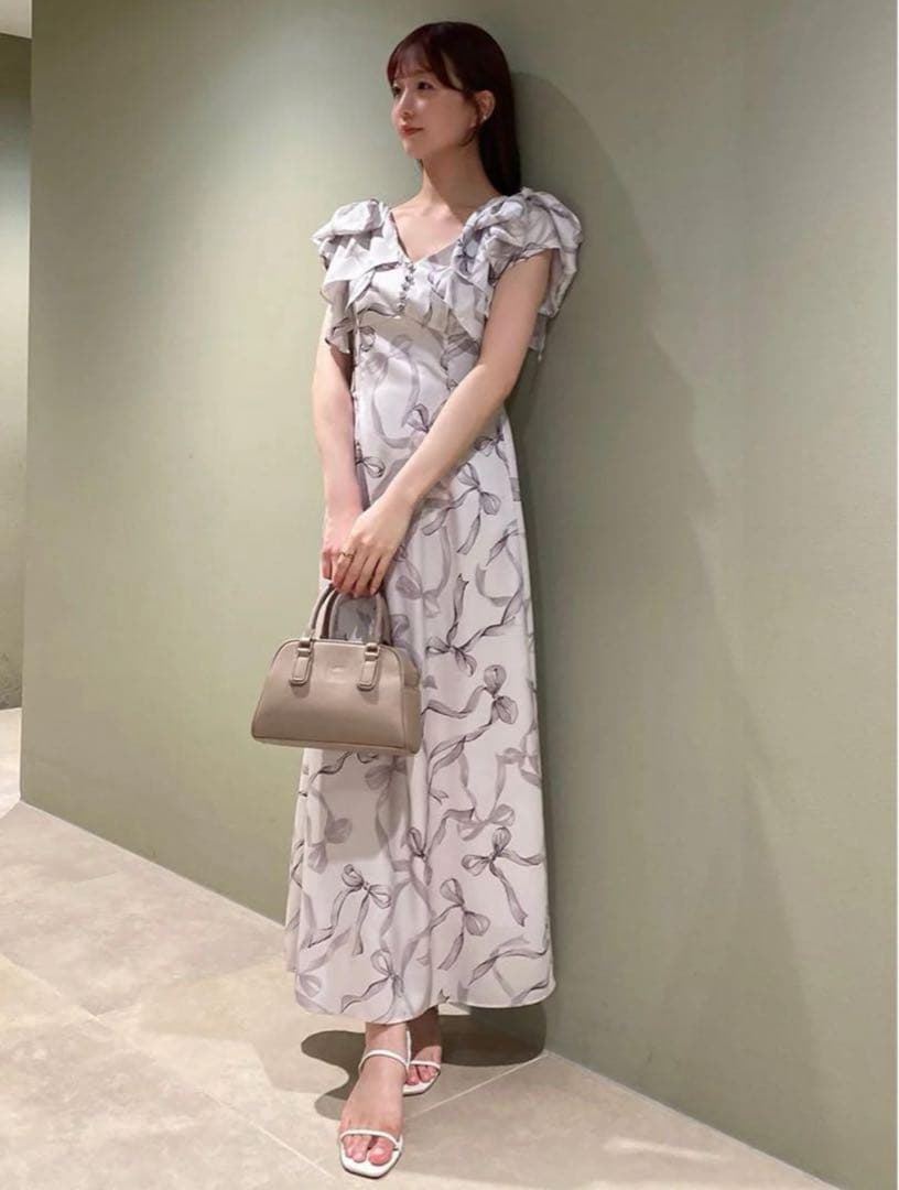 snidel リボンスリーブデザインワンピース