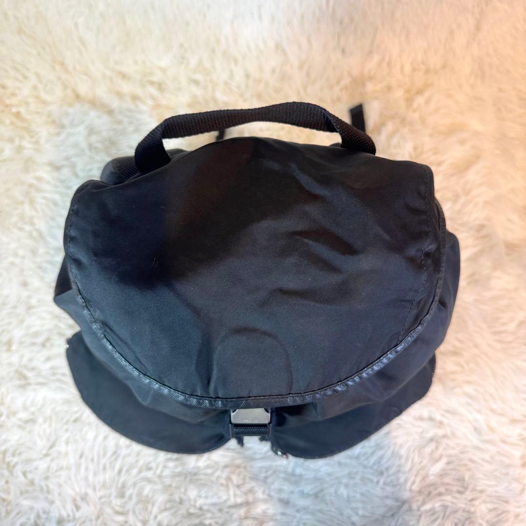 人気✨プラダ リュック 三角ロゴ サフィアーノレザー テスートナイロン ブラック