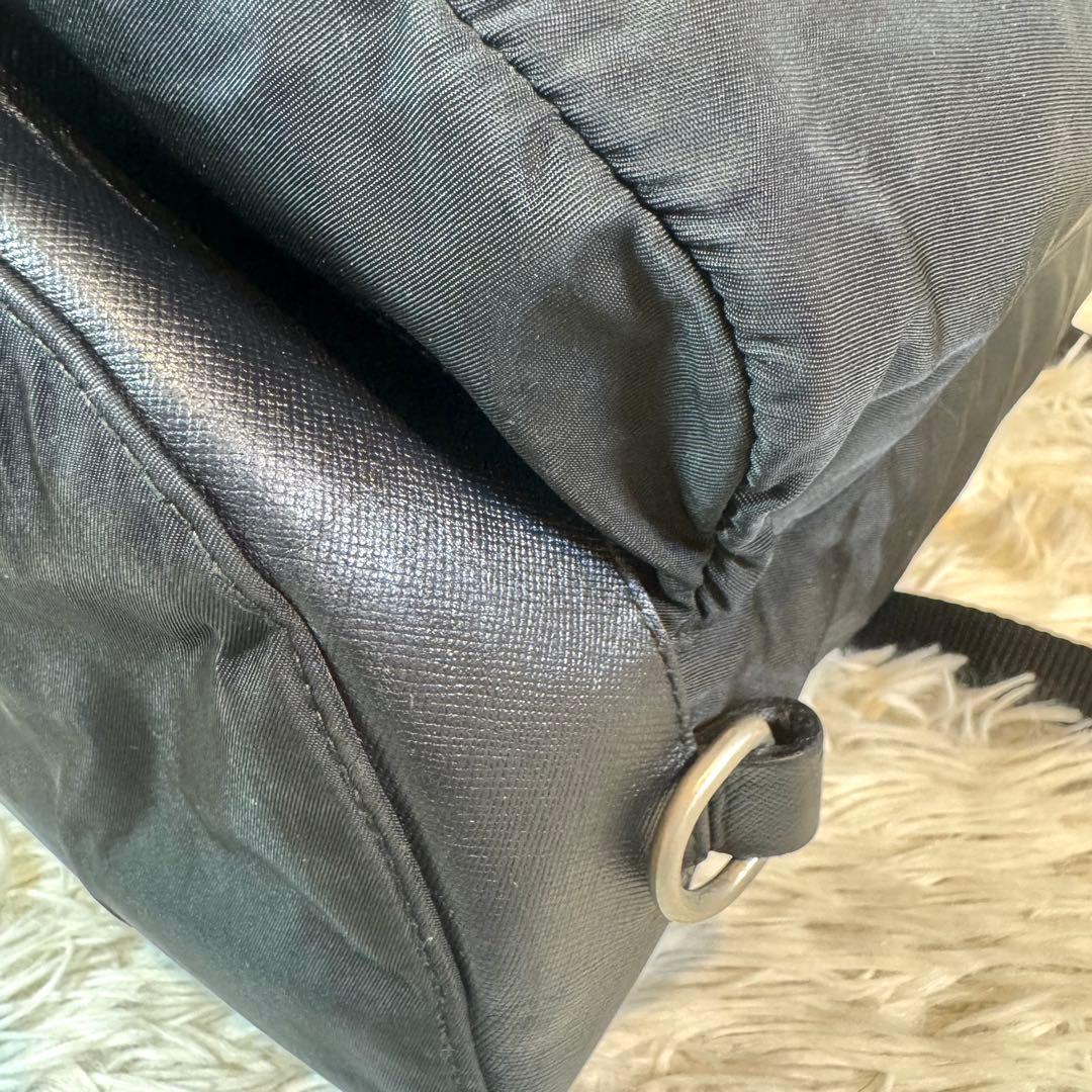 人気✨プラダ リュック 三角ロゴ サフィアーノレザー テスートナイロン ブラック