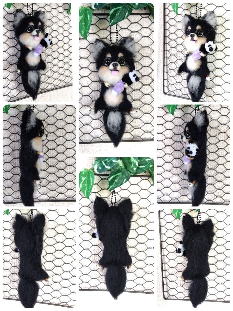 羊毛フェルト　チワワ 　ブラックタン