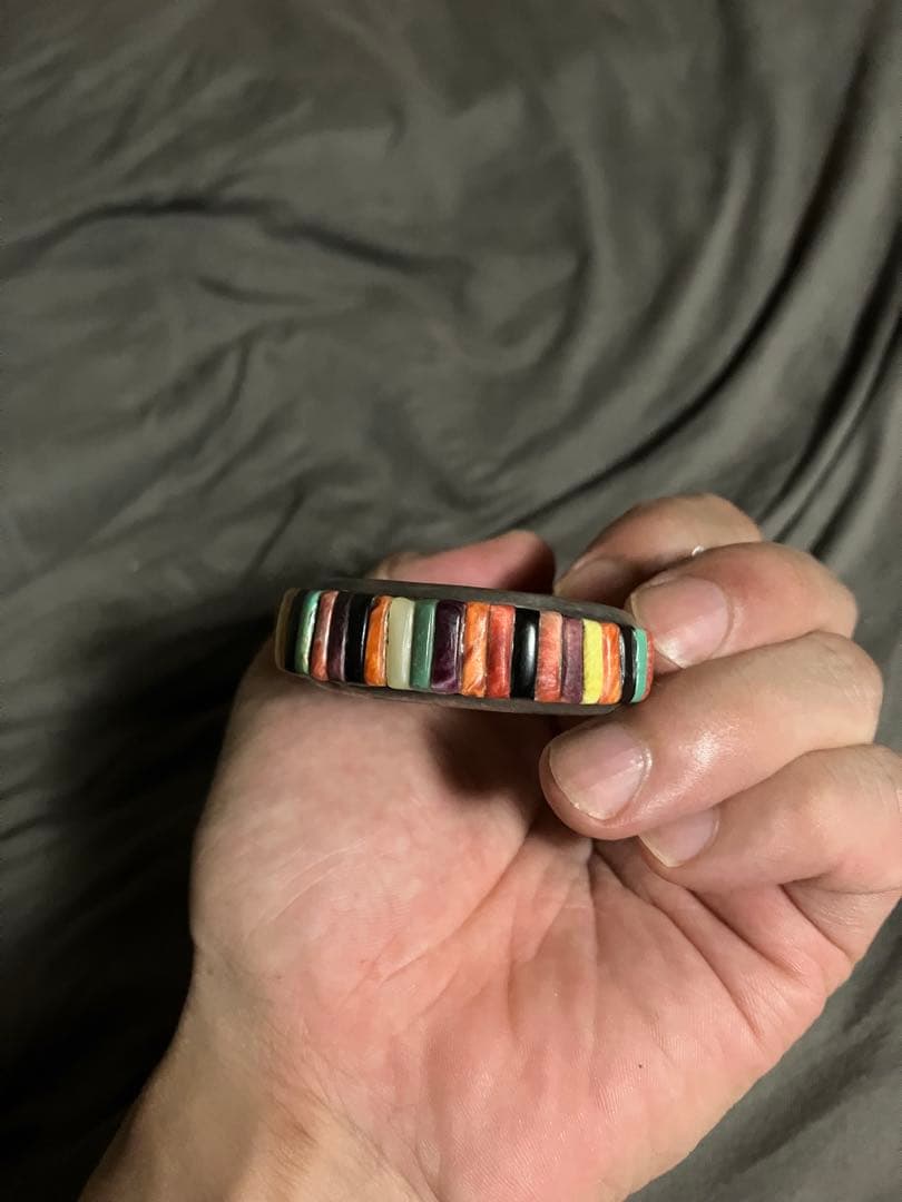 レイアダカイ　インレイバングル　インディアンジュエリー　リング　ネイティブ