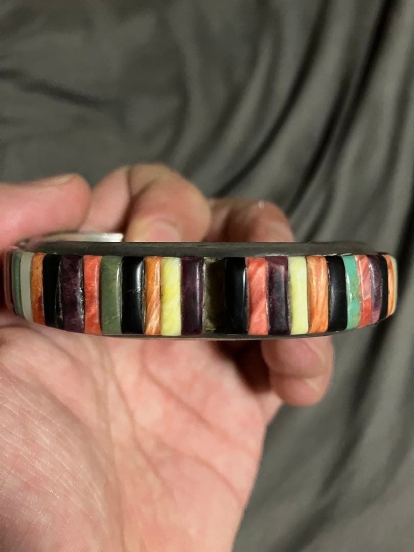レイアダカイ　インレイバングル　インディアンジュエリー　リング　ネイティブ