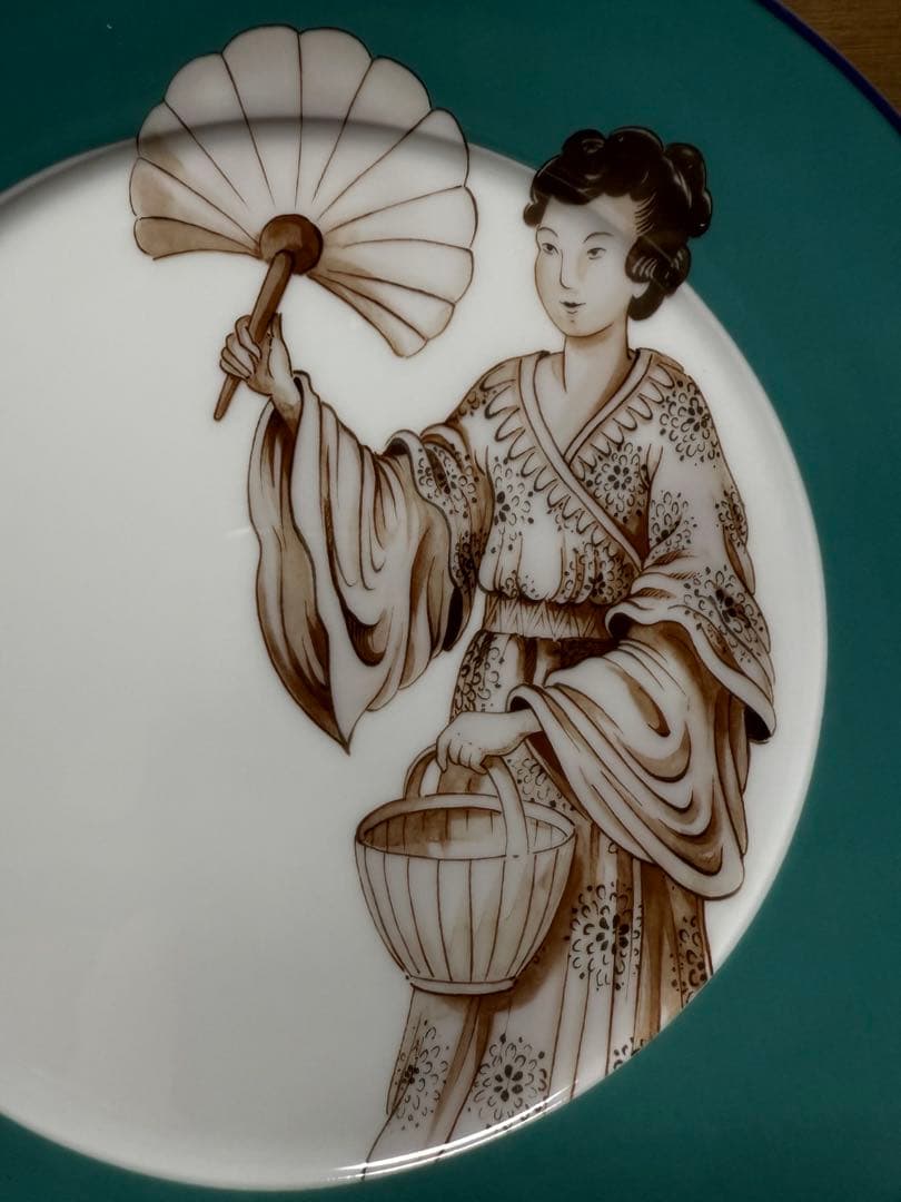 Meissen 女性イラストの陶磁器皿　22cm