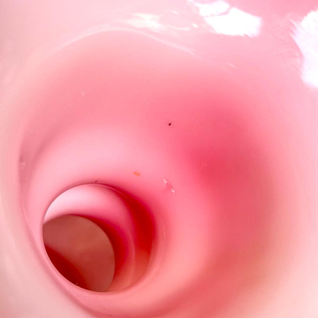 フェントン ピーチクレスト フラワーベース ローズ ペイント 金彩 ミルクガラス