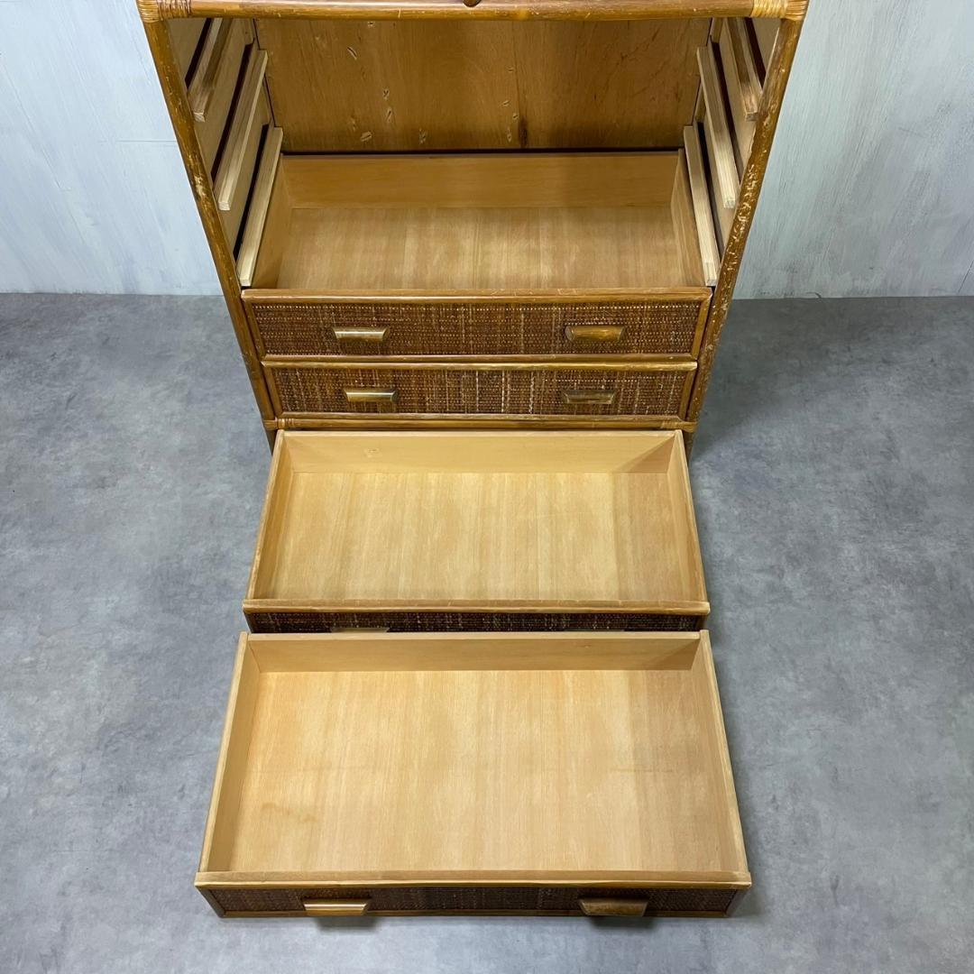 ヴィンテージ ラタンチェスト 7杯 籐家具 収納 ナチュラル レトロ ビンテージ