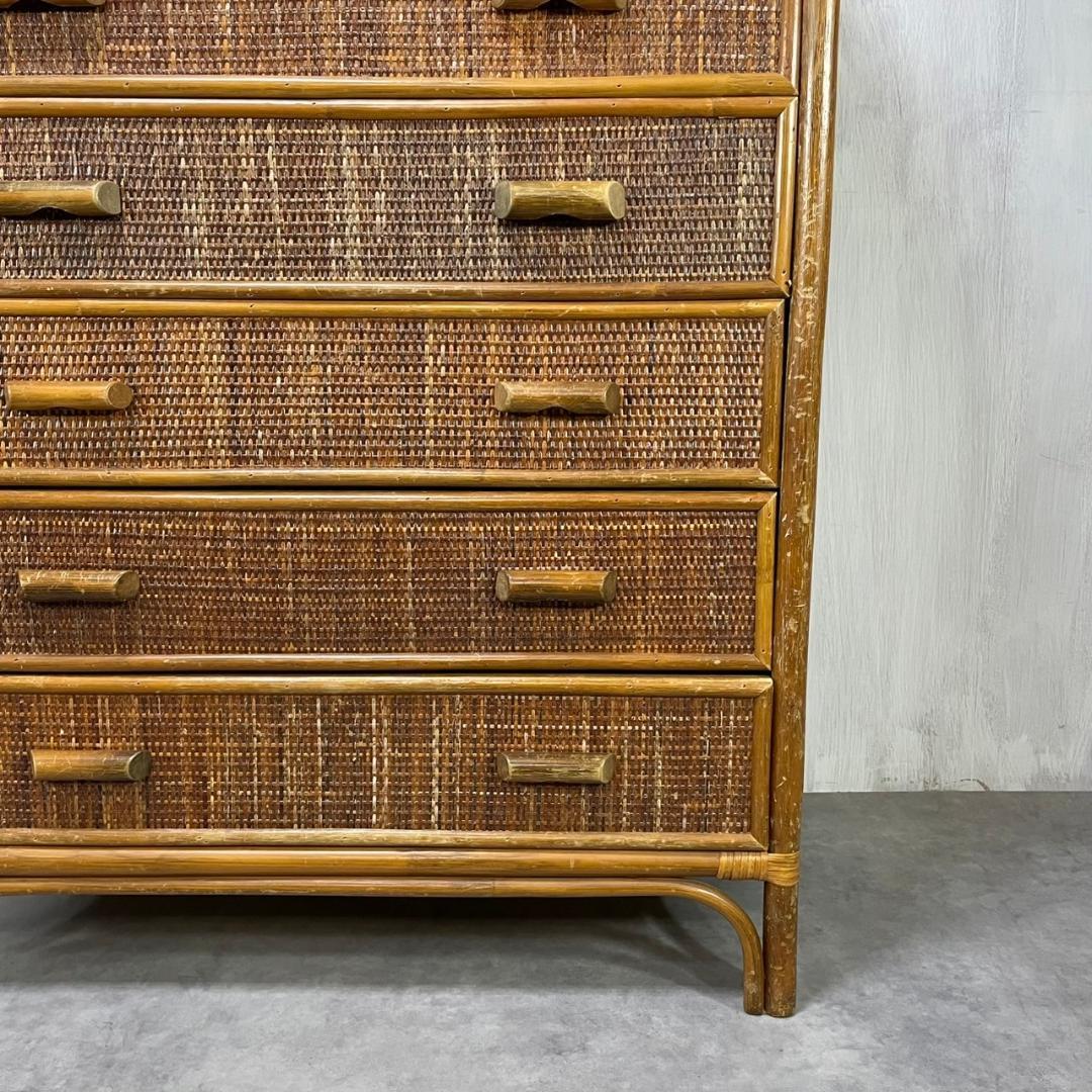 ヴィンテージ ラタンチェスト 7杯 籐家具 収納 ナチュラル レトロ ビンテージ