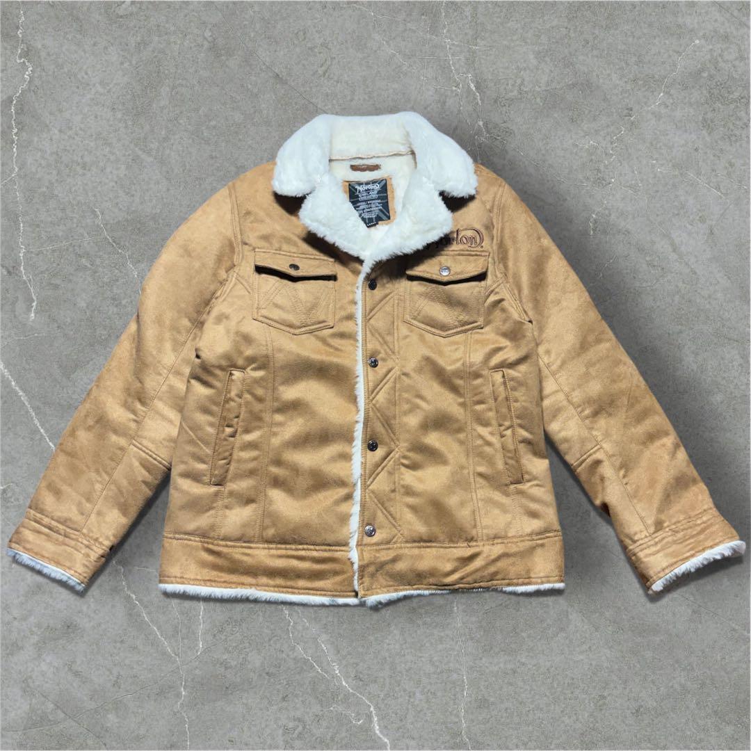 【美品】Norton ボアライニング カジュアルジャケット刺繍デザイン刺繍ロゴＬ