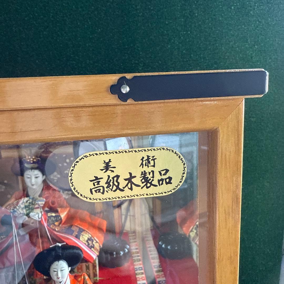 ＆【A0181】 特選 菊水作 古雛人形飾 御七人飾り オルゴール/灯り付