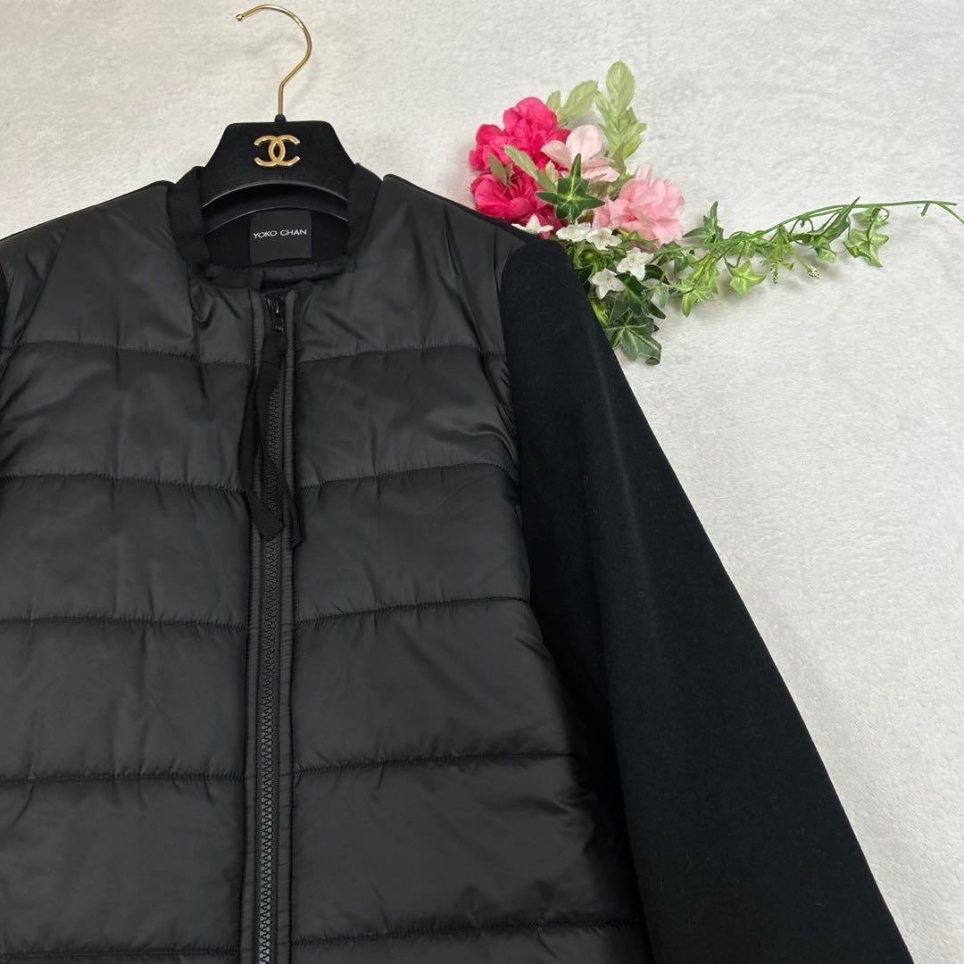 T*M様 K50 美品 M ヨーコチャン フリル ロングコート ブラック レディ