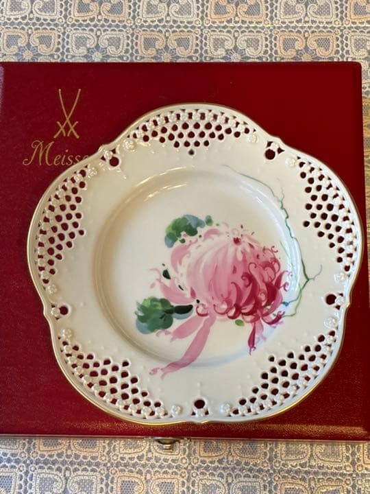 マイセン　飾り皿　透かし　箱あり