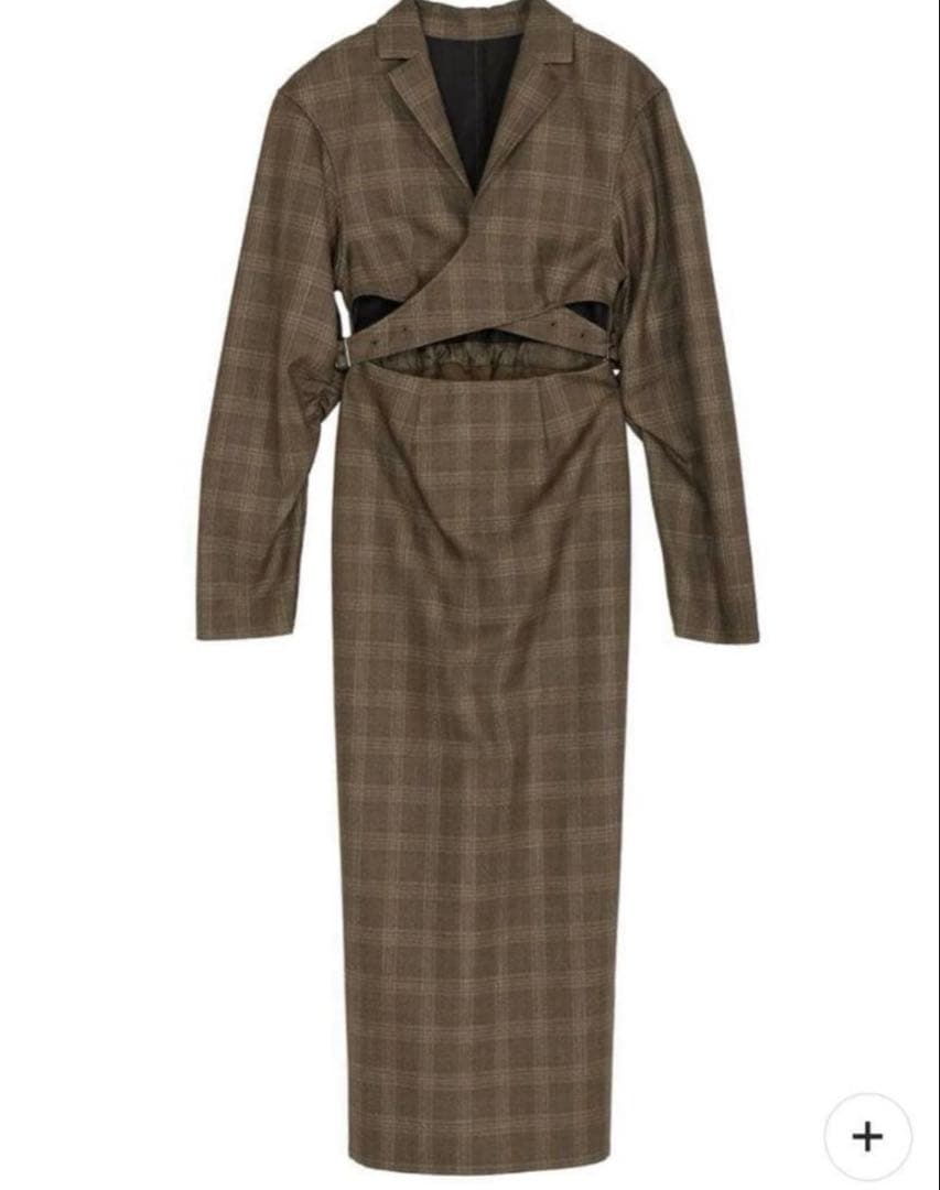 ワンピース AMERI WAIST CROSS CHECK DRESS