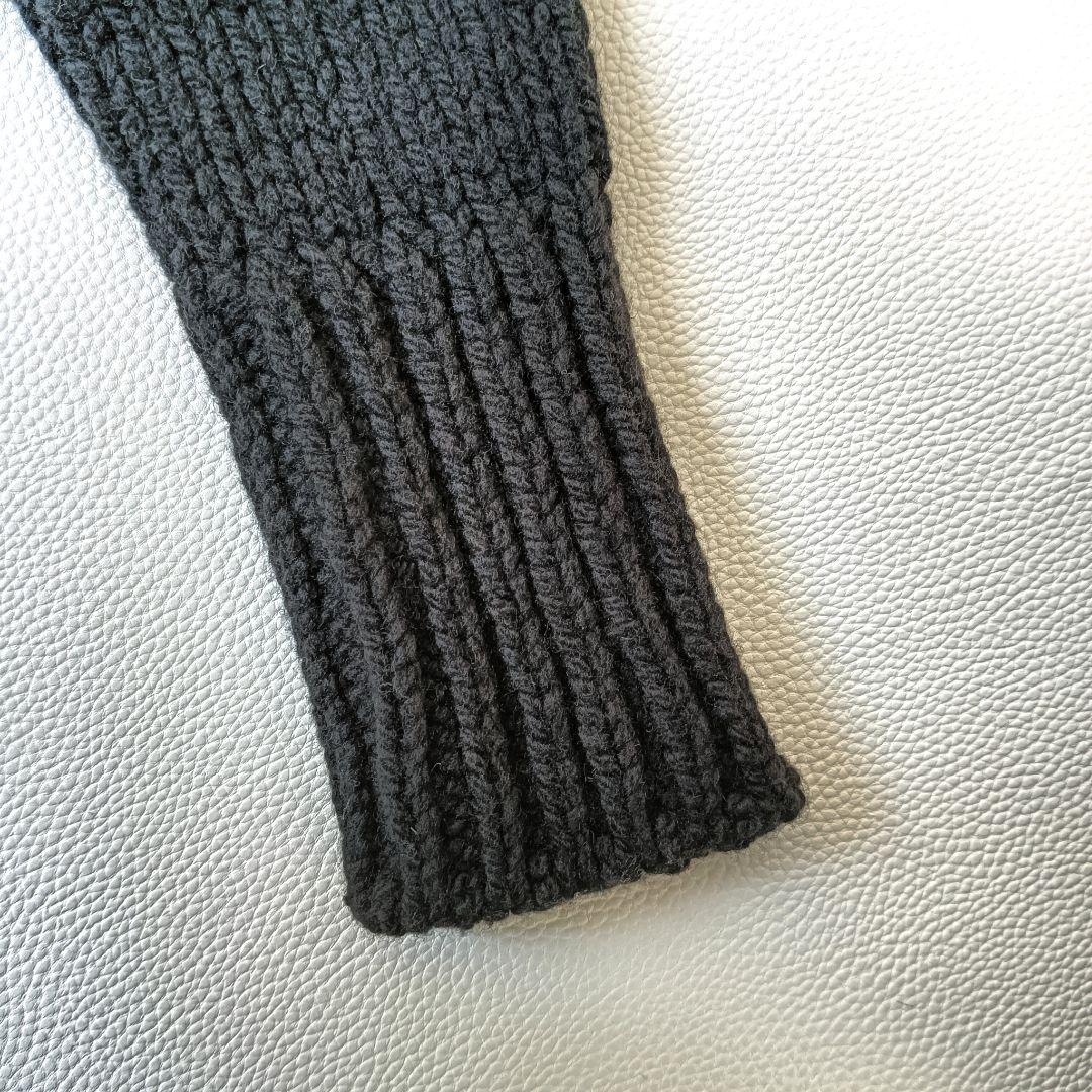 美品✨《ンニット》24aw ハートパターンニット黒セーター ウール混 近年モデル