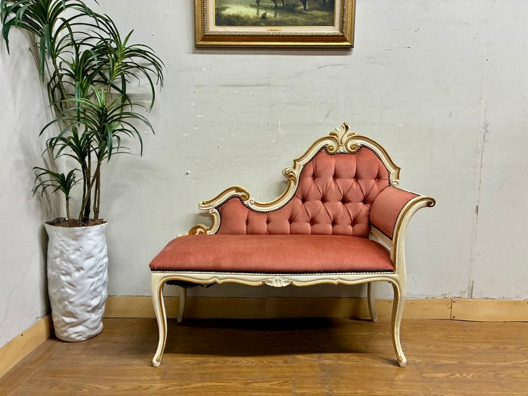 ラブラブ☆管385☆イタリア製☆ロココ調☆姫系☆カウチソファー☆ベンチ