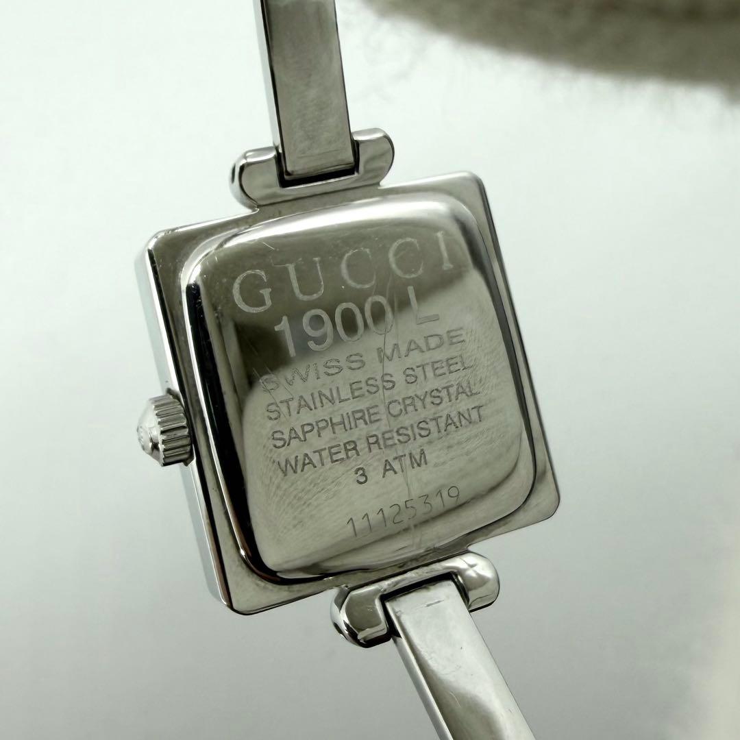 【稼働】グッチ 1900L 腕時計 ピンクシェル スイス製 バングルウォッチ
