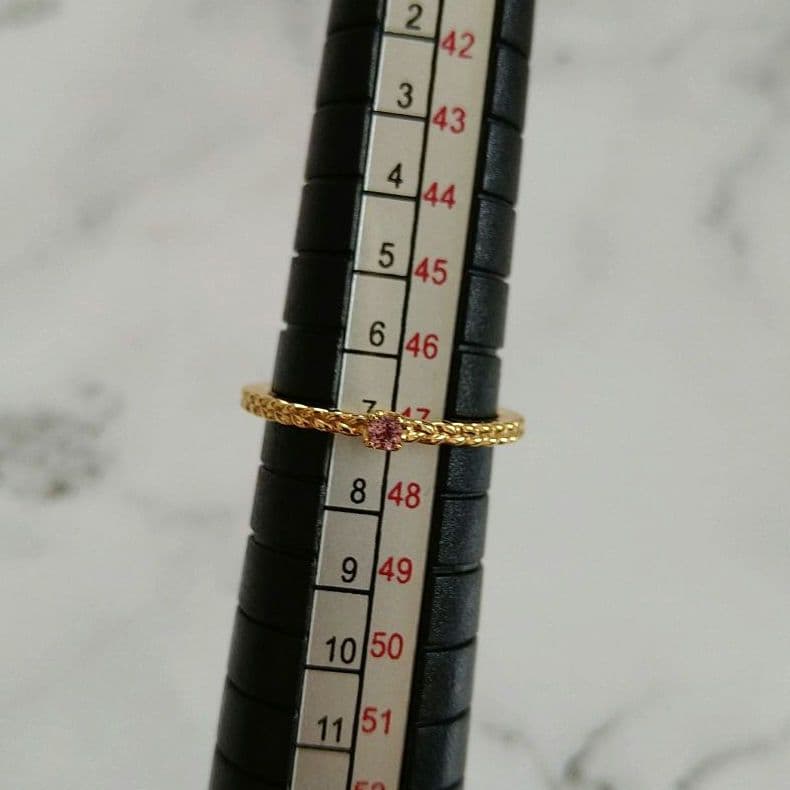 極美品　NOJESS K10 YG ピンクトルマリン リング 7号　未使用級