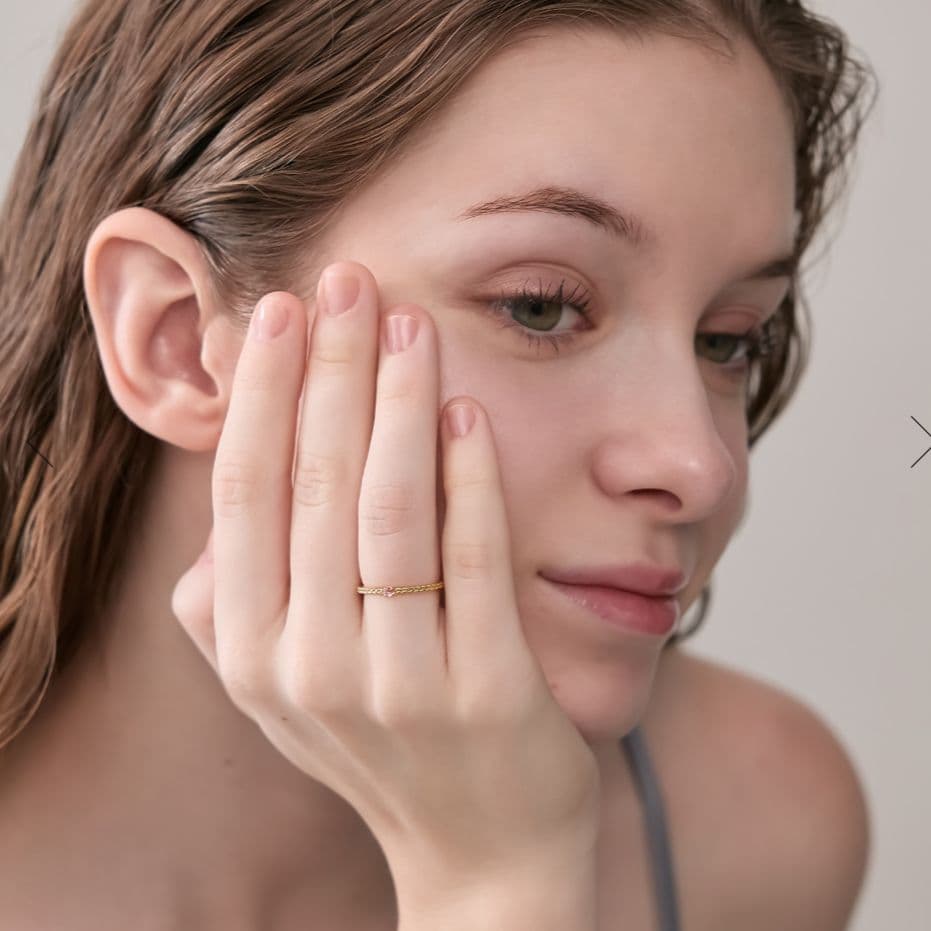 極美品　NOJESS K10 YG ピンクトルマリン リング 7号　未使用級