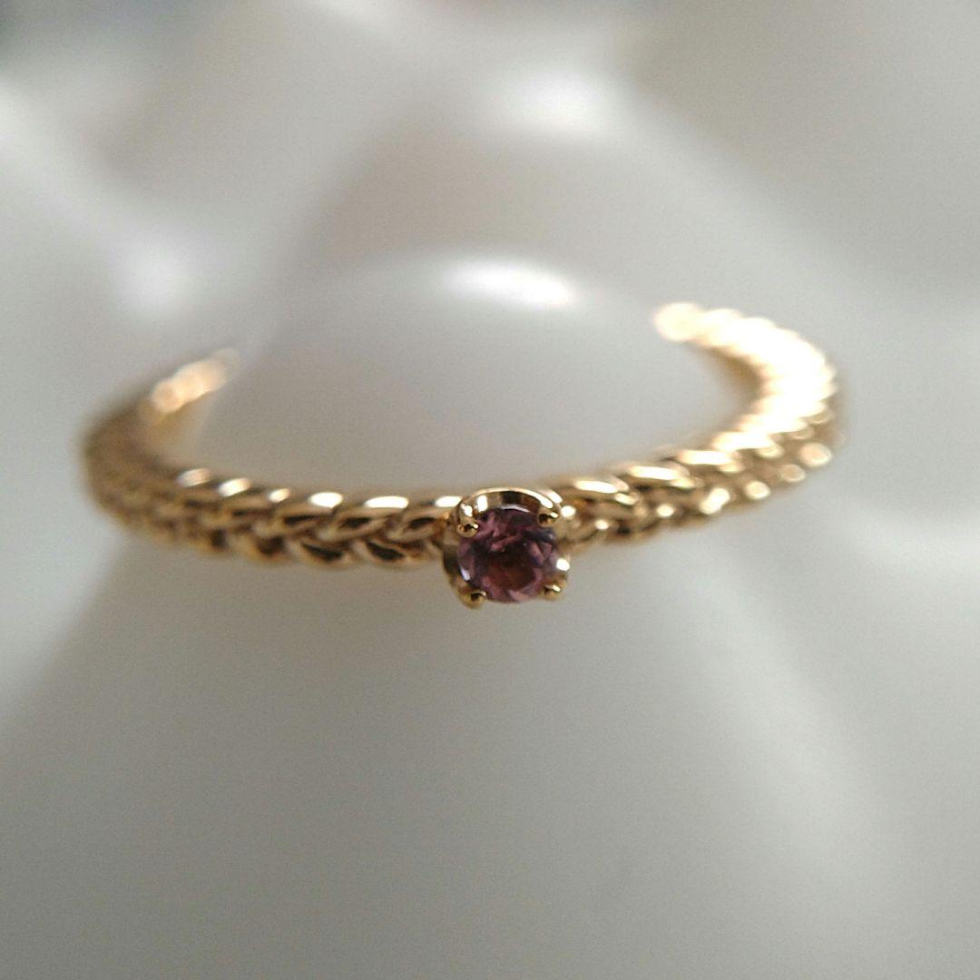 極美品　NOJESS K10 YG ピンクトルマリン リング 7号　未使用級