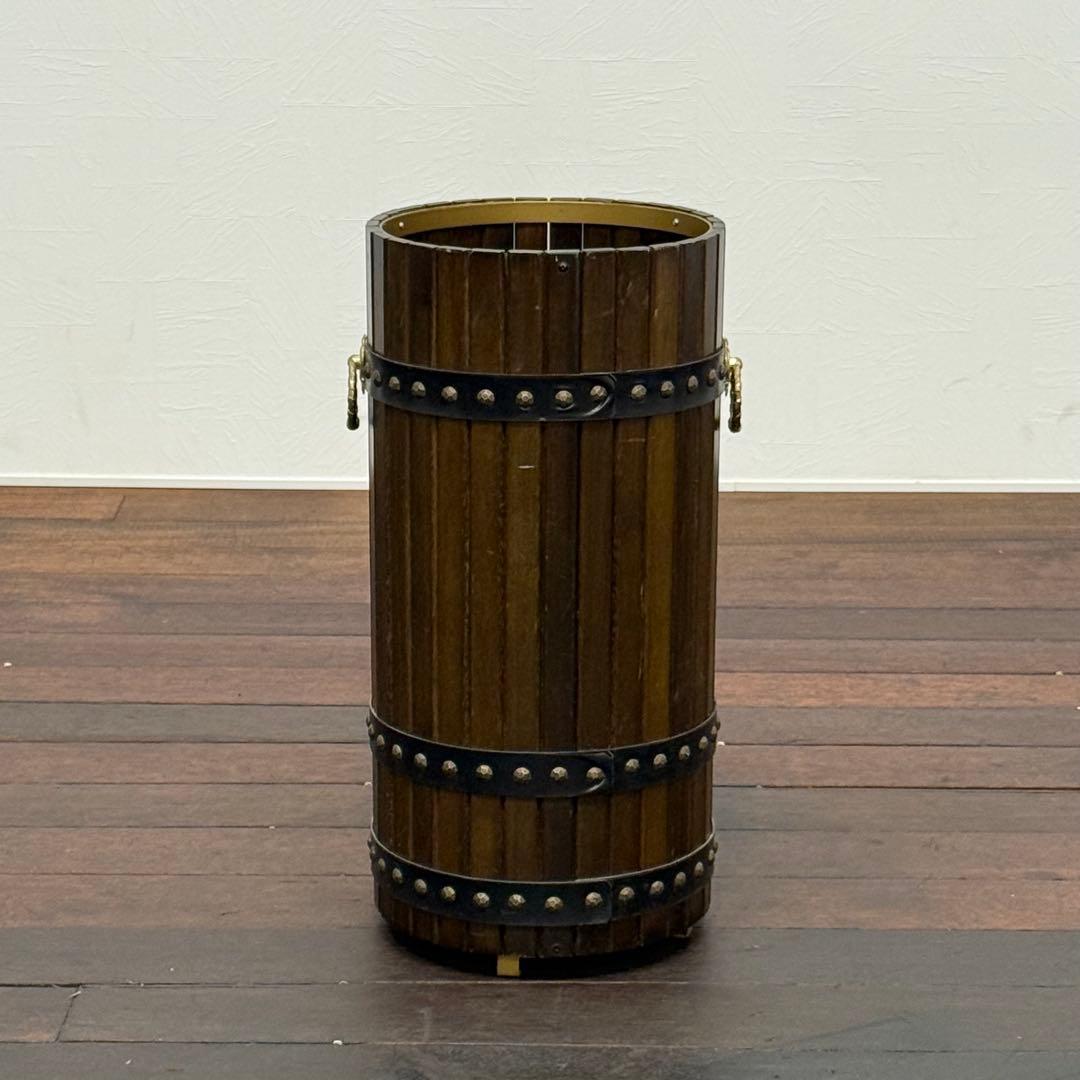 H19K80a カリモク karimoku 傘立て 樽型