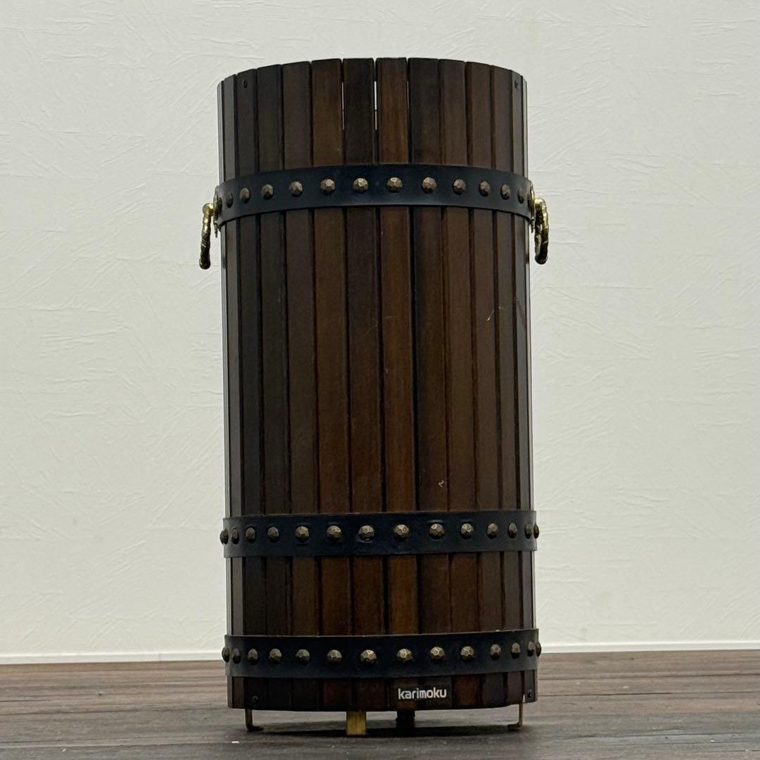 H19K80a カリモク karimoku 傘立て 樽型