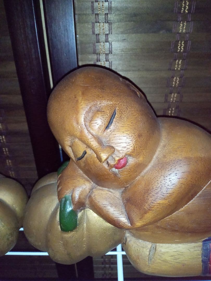 ヴィンテージ　タイThailand手彫り木人形　2体セット売り