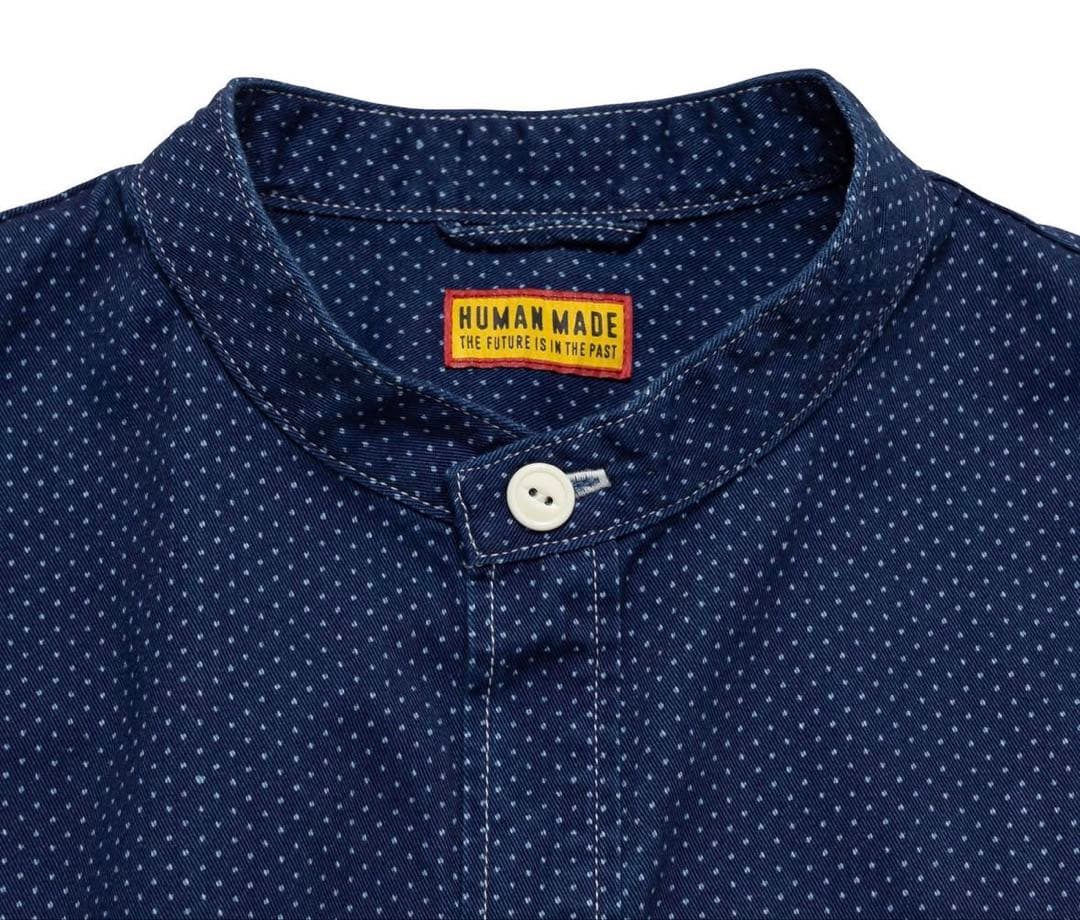 HUMAN MADE ヒューマンメイド インディゴスタンドカラーシャツ