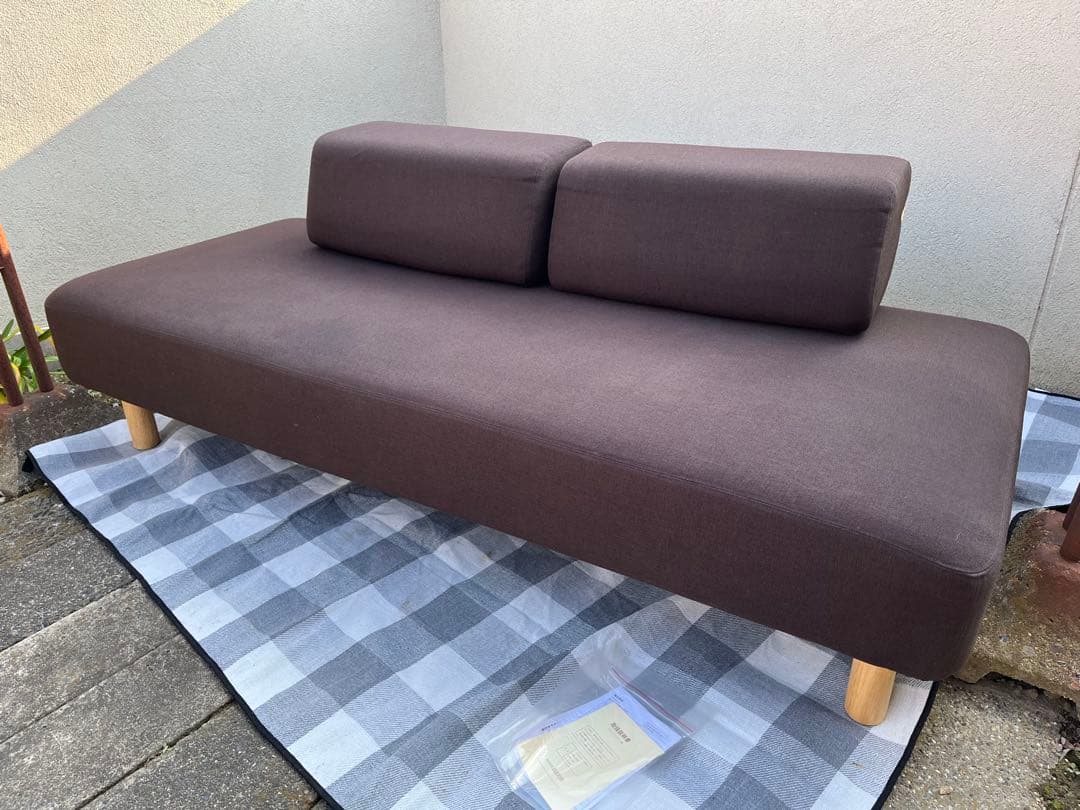 無印良品　MUJI ソファベッド(クッション2個付) ファブリック