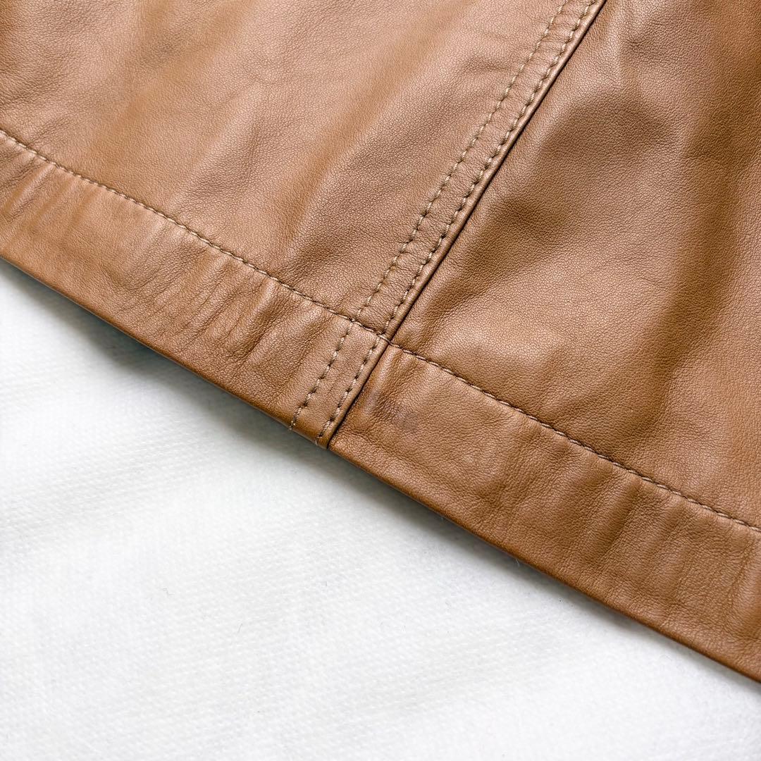 GUCCI ラムレザーベスト 本革 ベルト ロゴ刻印 大きいサイズ42