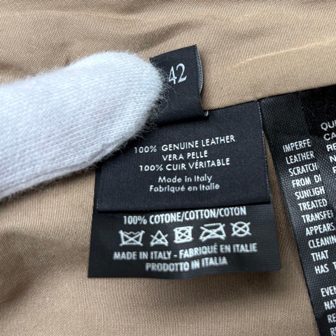 GUCCI ラムレザーベスト 本革 ベルト ロゴ刻印 大きいサイズ42