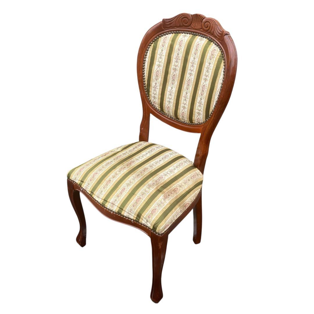 【イタリア製】ダイニングチェア アンティーク調　ロココ　ドレッサー　猫脚　3️⃣