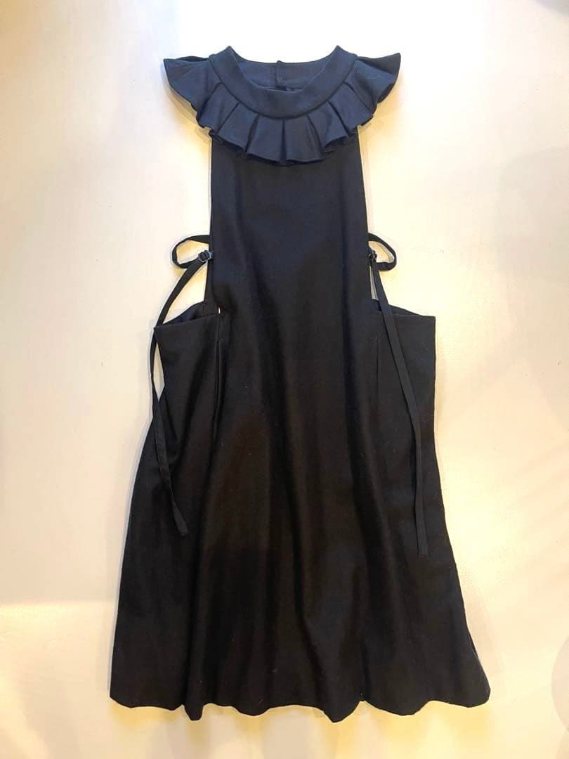 GASA紺メルトンピエロカラーエプロンワンピース