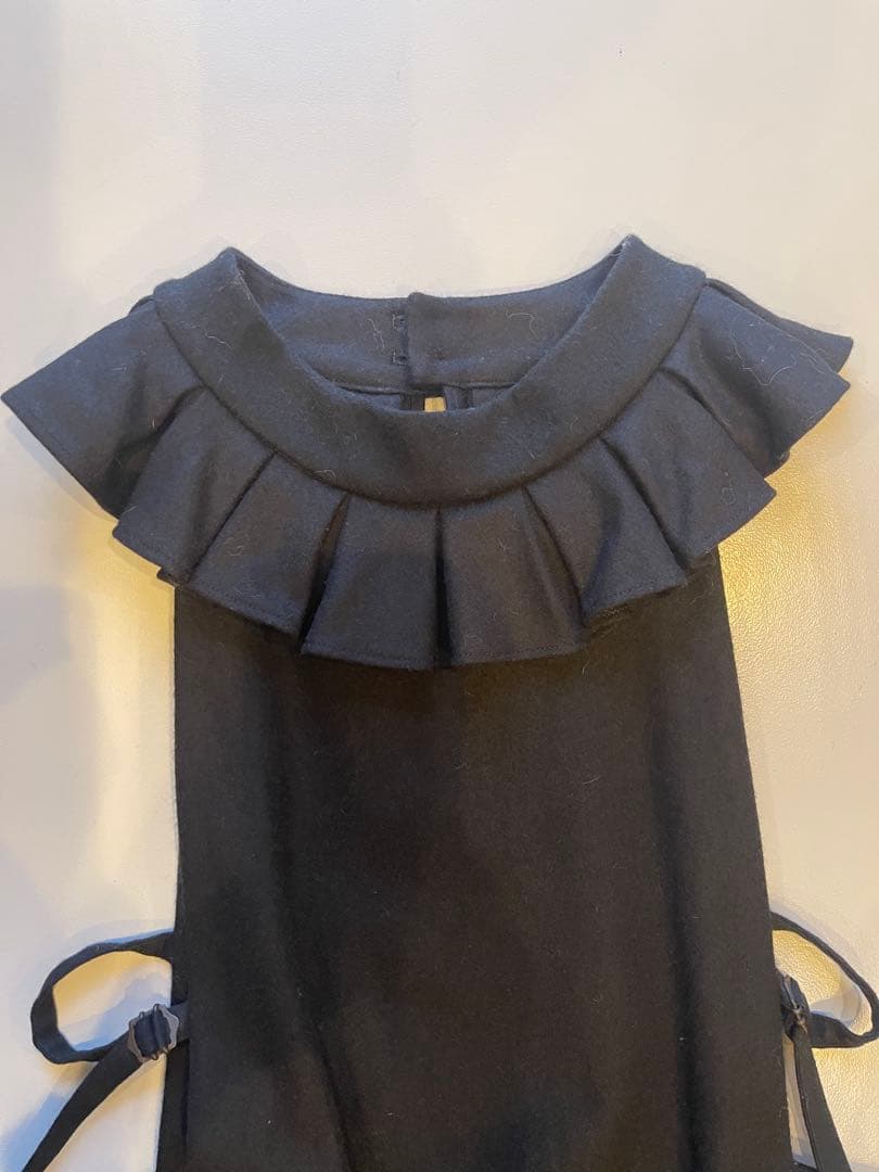 GASA紺メルトンピエロカラーエプロンワンピース