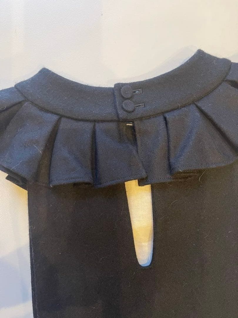 GASA紺メルトンピエロカラーエプロンワンピース