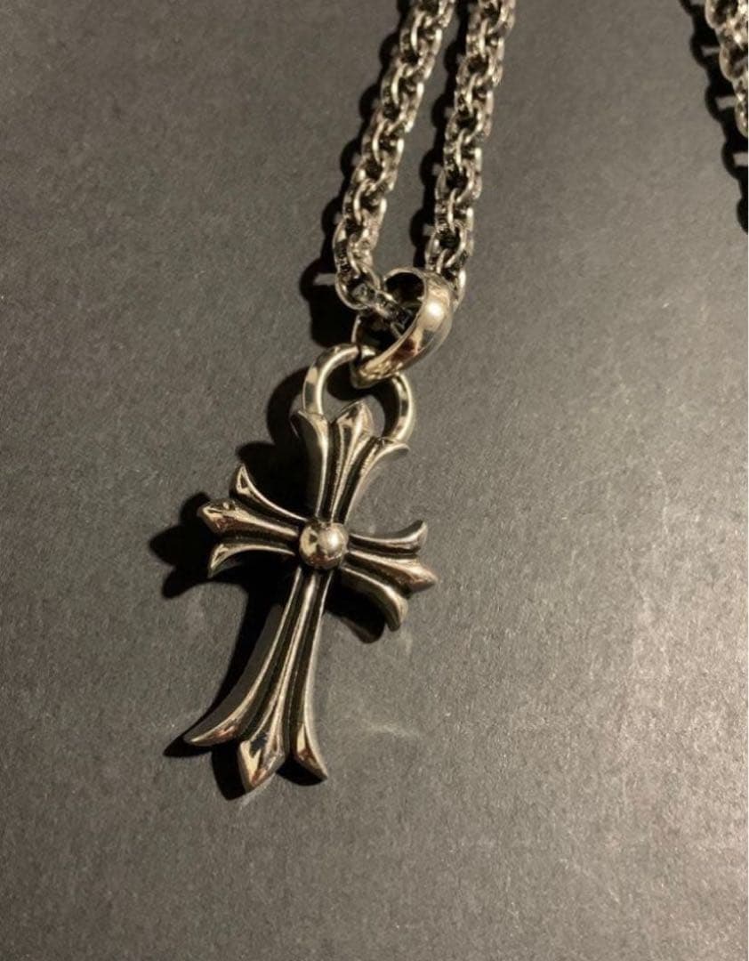 ペーパーチェーン　クロスペンダントネックレス 50㎝