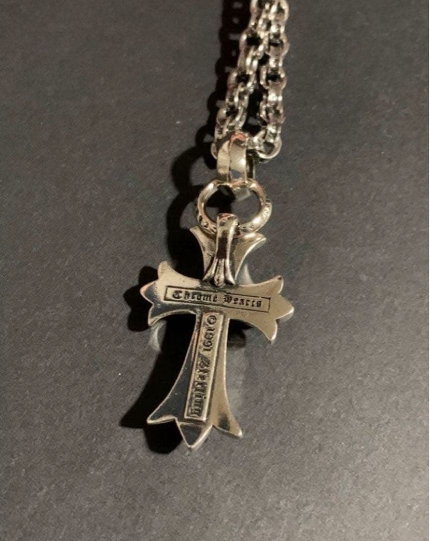 ペーパーチェーン　クロスペンダントネックレス 50㎝