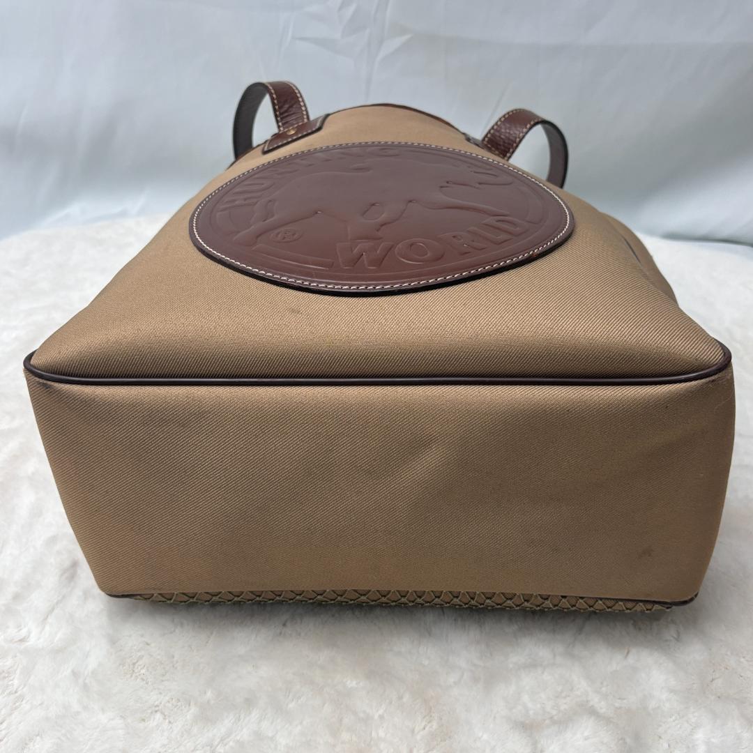 廃盤品　HUNTING WORLDサファリ キャンバス×レザートートバッグ