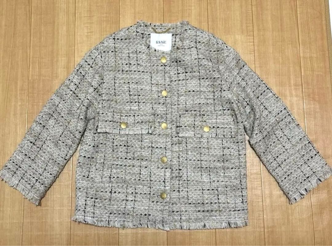 LESSAGE GIOLICA ラメツイードWIDEジャケット