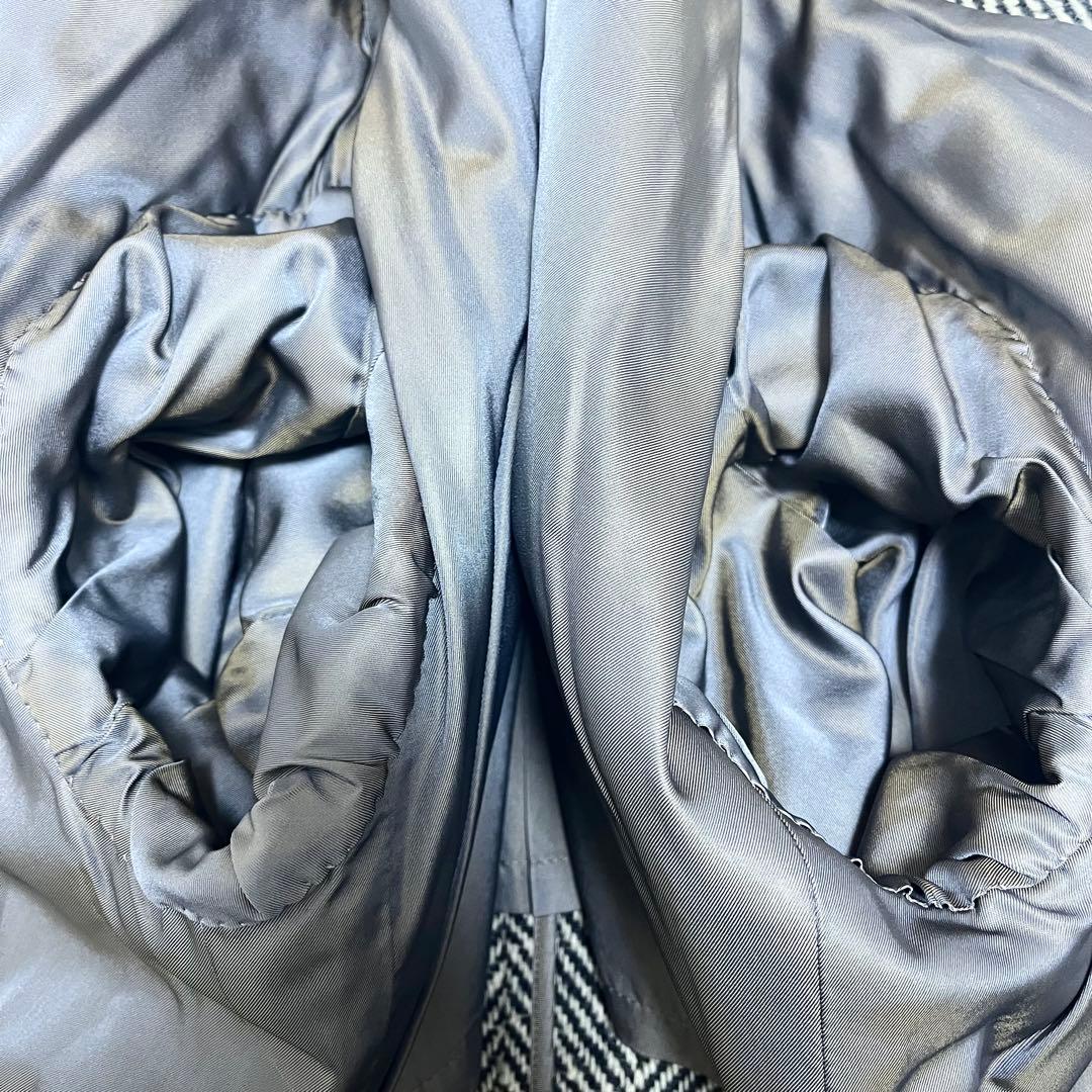 コムサデモード チェスターコート ダブルブレスト ウール ツイード ヘリンボーン