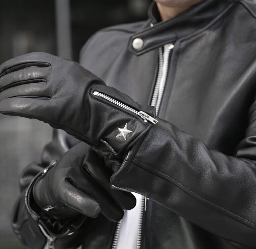 【新品】Schott ショット　レザーグローブ　ワンスター　黒色　BK