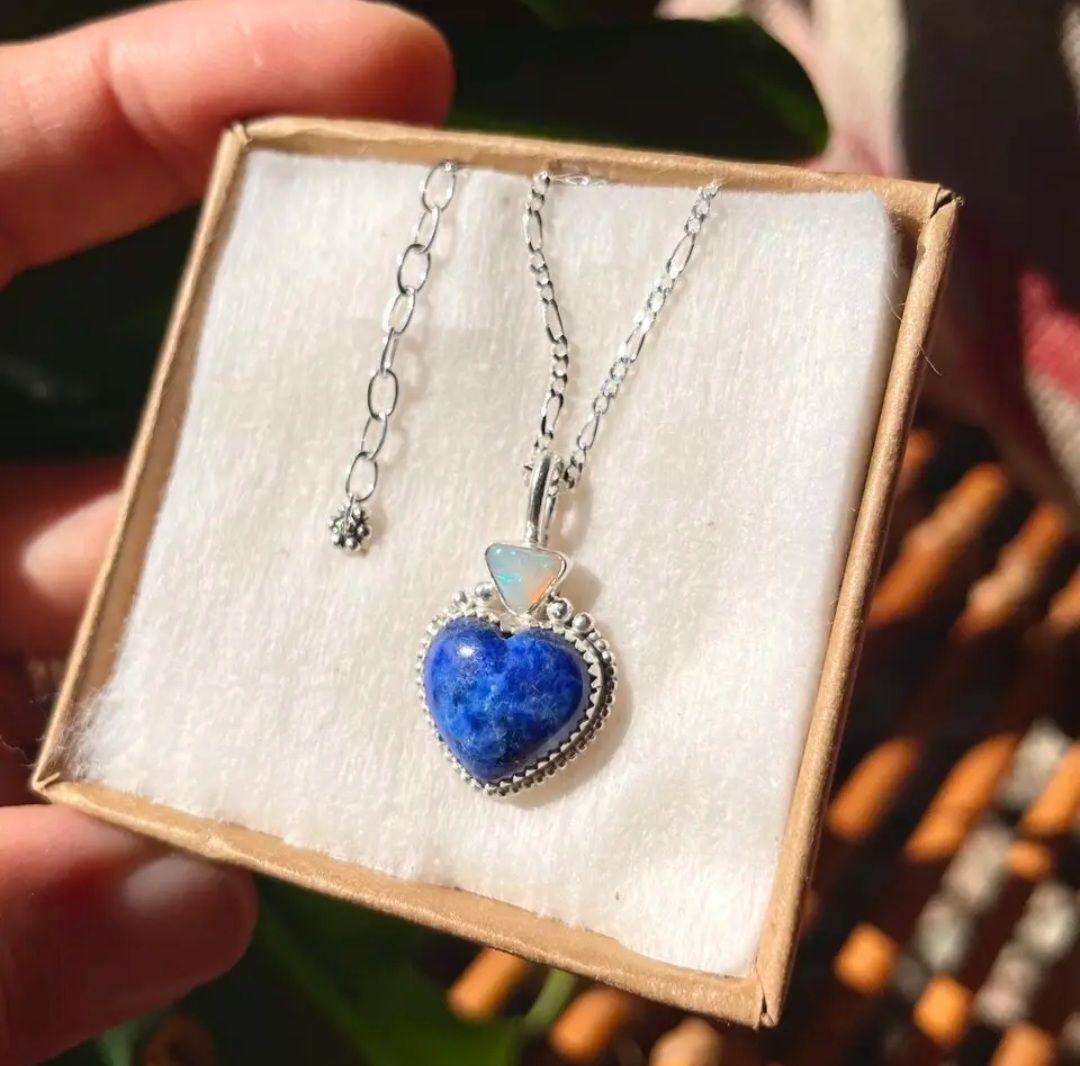 mau_jewelry　ラピス&オパールネックレス