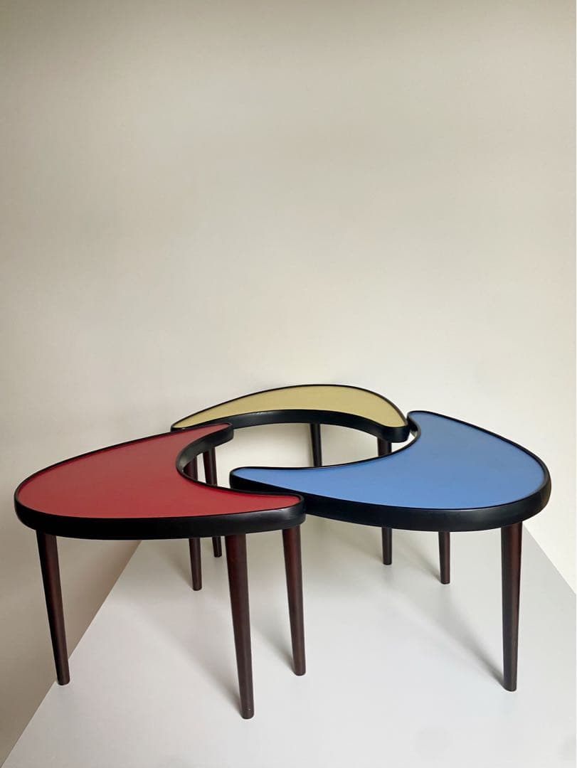 ビンテージ アンティーク 60s 70s サイドテーブル 黄 ミッドセンチュリー