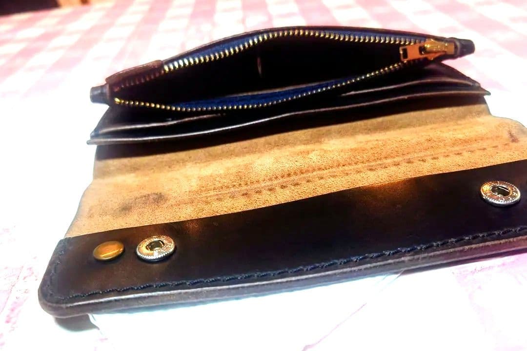 手縫い ドーナツボタン トラッカーウォレット