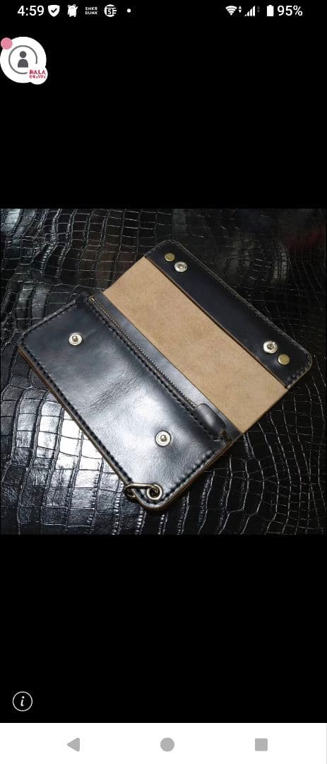 手縫い ドーナツボタン トラッカーウォレット