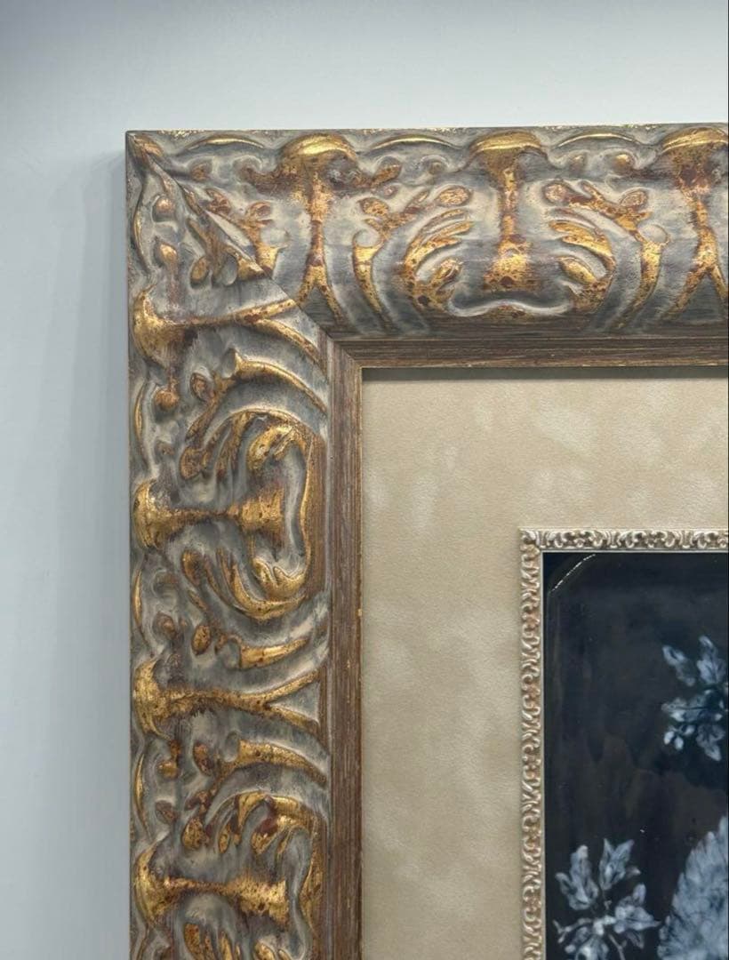 リモージュ　陶板絵　額装　インテリア　送料込み250712