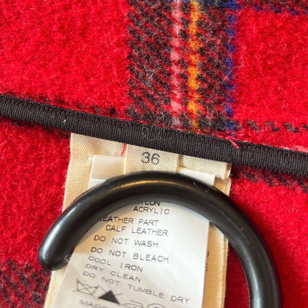 極美品　ロンドントラディション ダッフルコート 赤　イギリス製　チェック